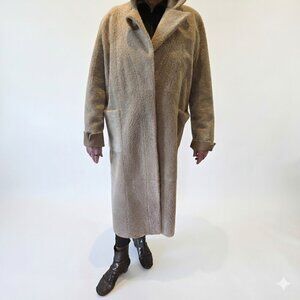 Artico Shearling Leather Coat - Size 48 euro - worn once - tan -Reversable